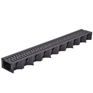 ACO HexDrain with Black Plastic Grating 1m