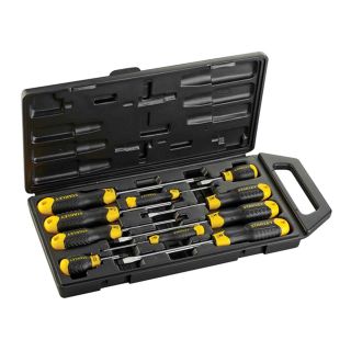 Stanley Cushion Grip Flared/Pozi Screwdriver - Set of 10