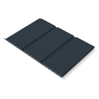 Freefoam Anthracite Grey Woodgrain Hollow Soffit 300mm