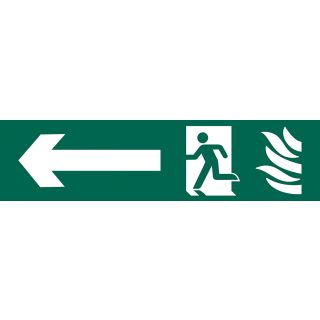 Running Man Arrow Left - PVC Sign 200 x 50mm