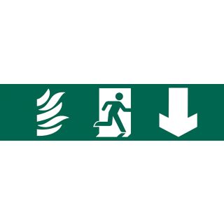 Running Man Arrow Down - PVC Sign 200 x 50mm