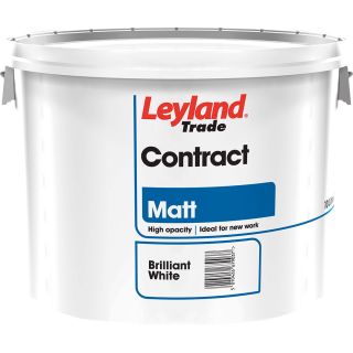 Leyland Trade Contract Matt Brilliant White Emulsion Paint 10L