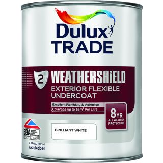 Dulux Trade Exterior Weathershield Undercoat Brilliant White 1L