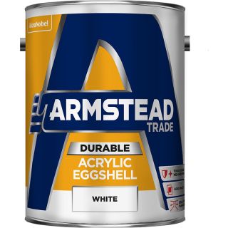 Armstead Trade Durable Acrylic Eggshell White Paint 5L