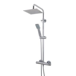 Highlife Nairn Series 2 Exposed Thermostatic Shower Valve & Square Head with Fixed Rail Kit
