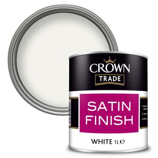 Crown Trade Satin White Paint 1L