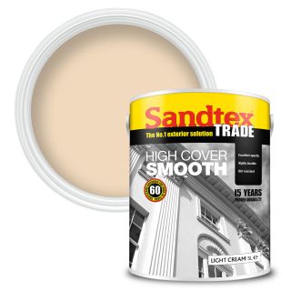 Sandtex Trade Highcover Smooth Light Cream Masonary Paint 5L
