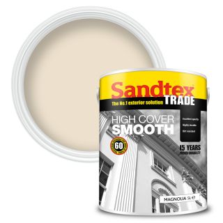 Sandtex Trade Highcover Smooth Magnolia Masonary Paint 5L
