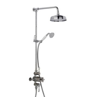 Highlife Dunbar Thermostatic Period Shower Valve & Traditional Head with Fixed Rail Kit