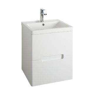 Highlife Selkirk Gloss White Wall Hung Draw Unit 500mm