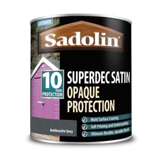 Sadolin Superdec Anthracite Grey Satin Opaque Wood Protection 1L