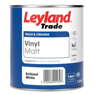 Leyland Trade Vinyl Matt Magnolia Paint 1L