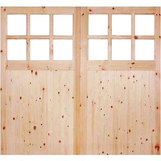 LPD Redwood Single Glazed Garage Door Pair Unfinished External Door 1981 x 2135mm