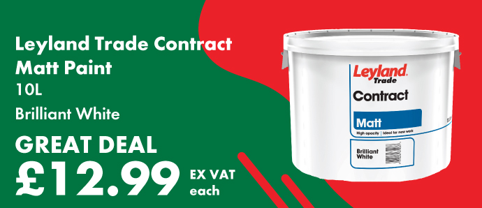 Leyland Trade Contract Matt Brilliant White Emulsion Paint 10L